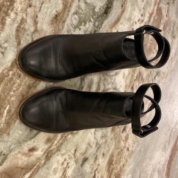 Vince High Heeled Sling back Mule Shoe with Ankle Strap - Picture 4 of 6